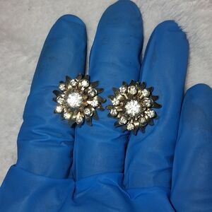 Elegant Silver Floral Earrings